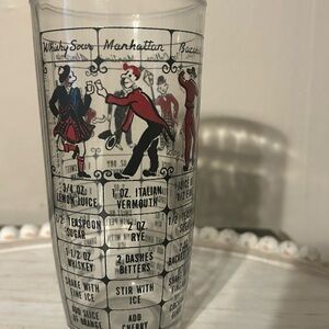 Vintage Cocktail Recipe Glass